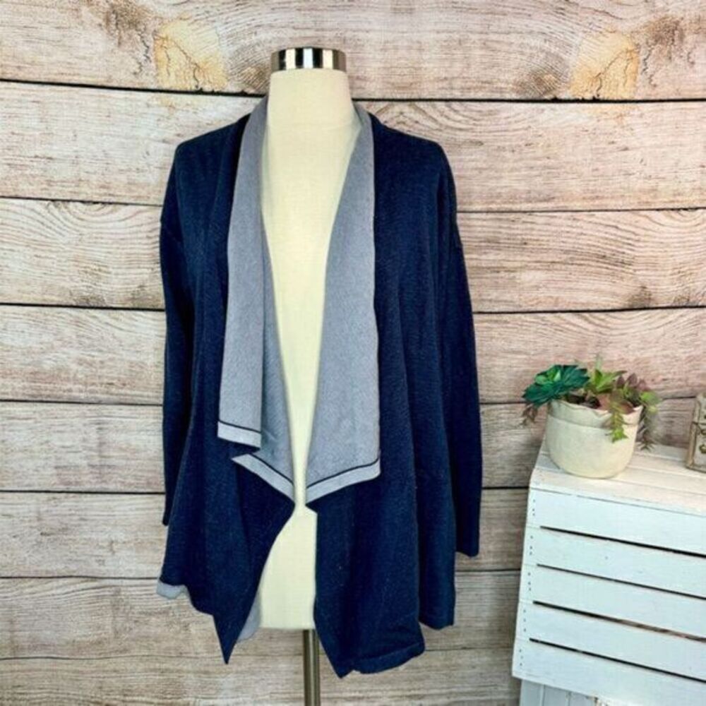 Banana Republic Women's‎ XS/S Navy Blue Open Front Waterfall Cardigan Sweater